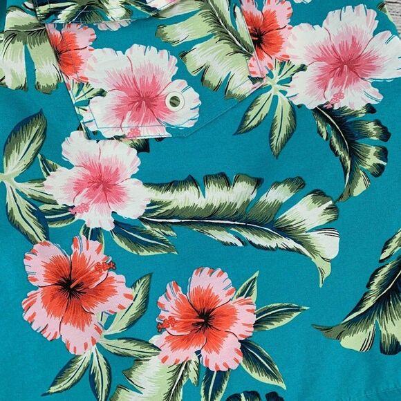 Men's 28 Palms sz 32 Board Shorts Aqua Blue Floral Pattern Tropical 6.5" Inseam - Picture 4 of 7